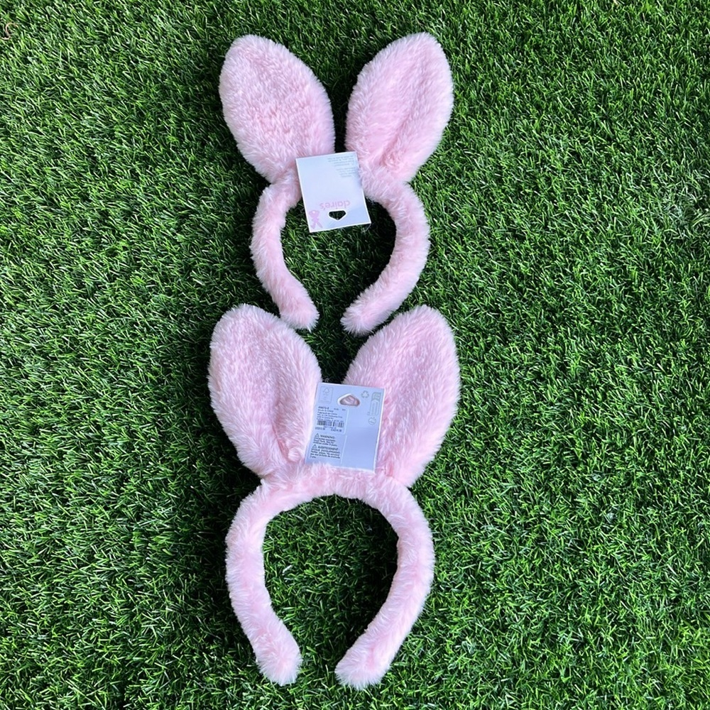 CLAIRES Pink Plush Iridescent Bunny Ears (x2) Costume Dress Up - Picture 4 of 5